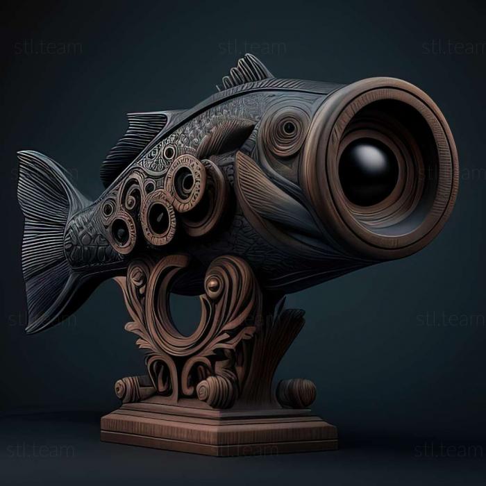 3D модель Чорна риба телескоп (STL)